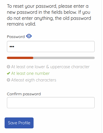 Password indicator 